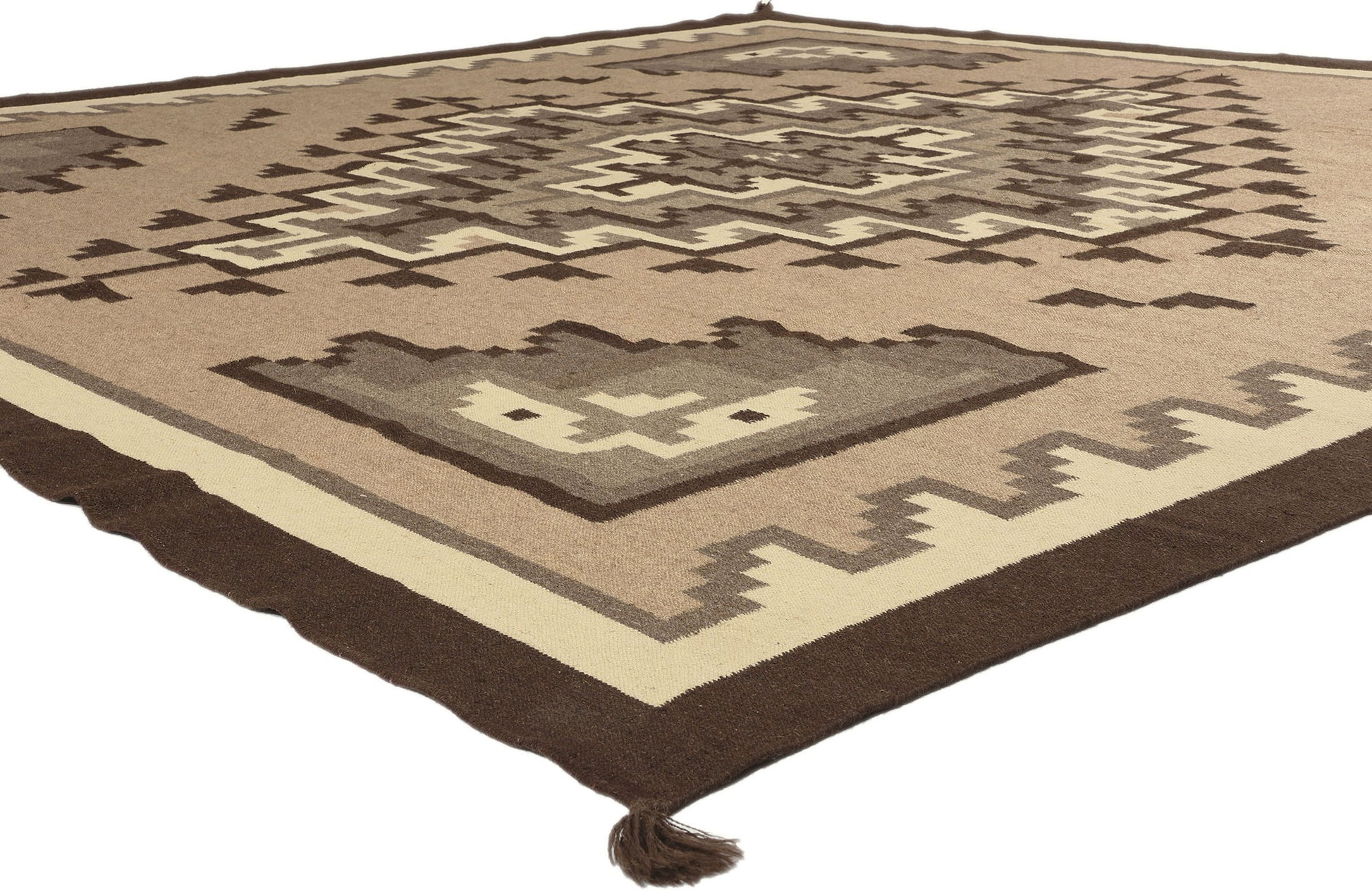 10 x 10 Southwest Modern Two Grey Hills Navajo-Style Rug 81039