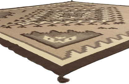 10 x 10 Southwest Modern Two Grey Hills Navajo-Style Rug 81039