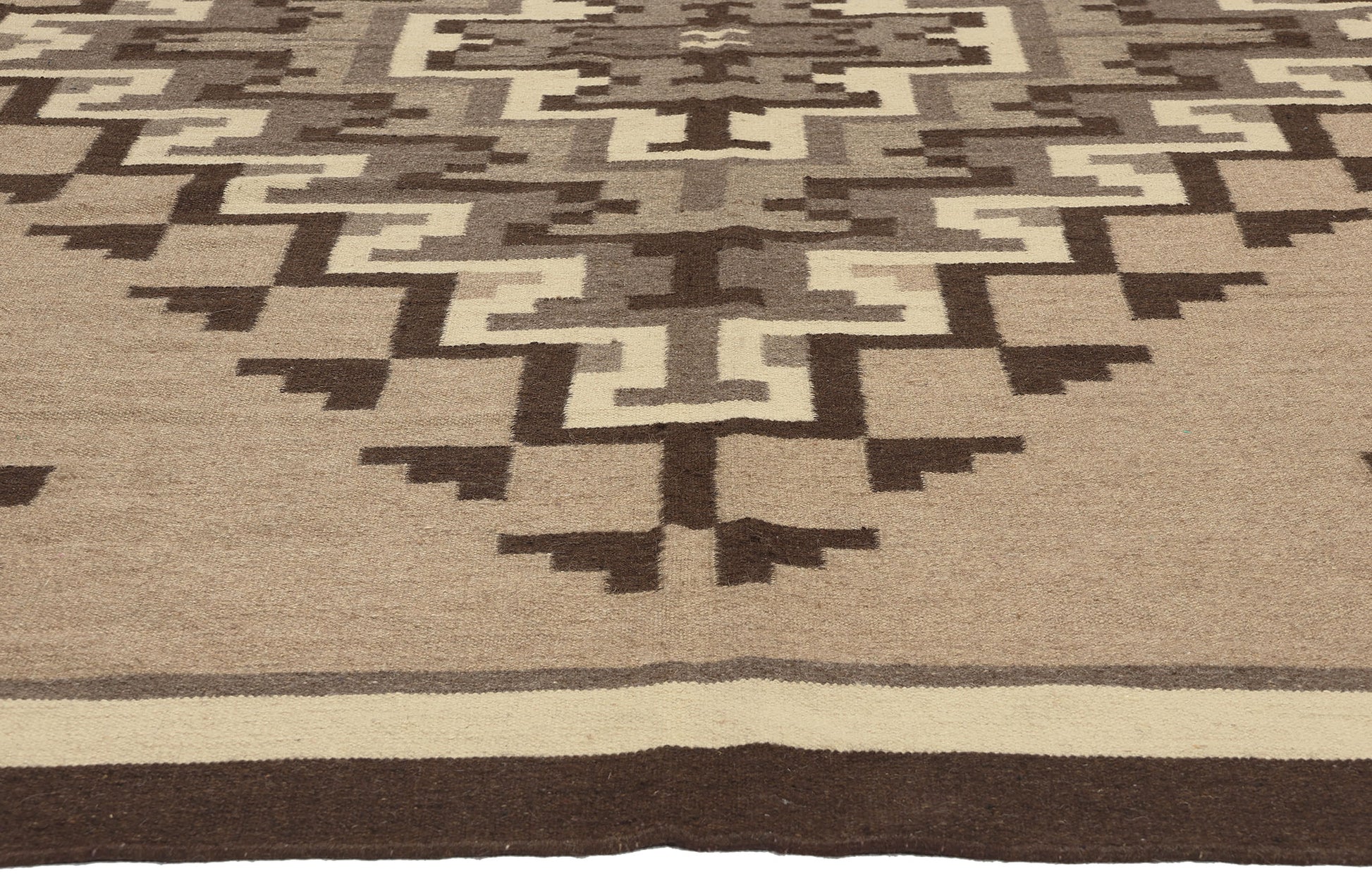 10 x 10 Southwest Modern Two Grey Hills Navajo-Style Rug 81039