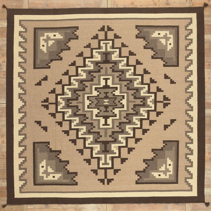 10 x 10 Southwest Modern Two Grey Hills Navajo-Style Rug 81039