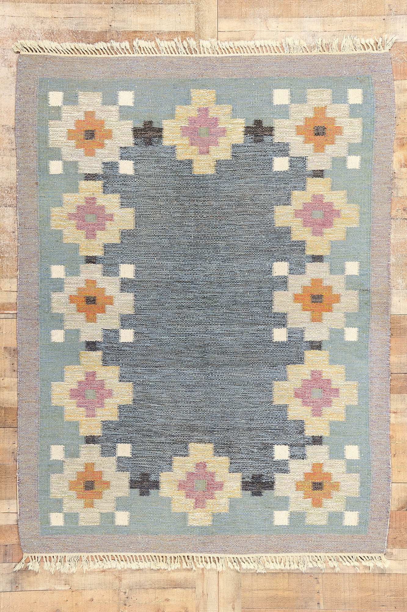 6 x 8 Ida Rydelius Vintage Swedish Rollakan Rug 78258