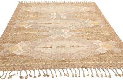 5 x 7 Ingegerd Silow Vintage Swedish Rollakan Rug 78256
