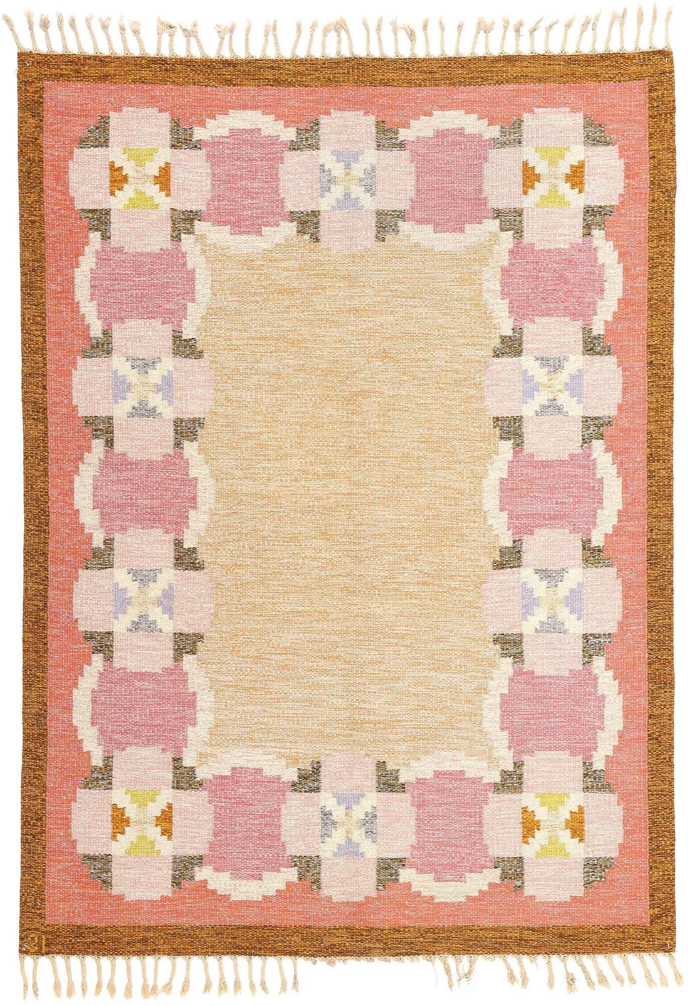 6 x 8 Ingegerd Silow Vintage Swedish Rollakan Rug 78257