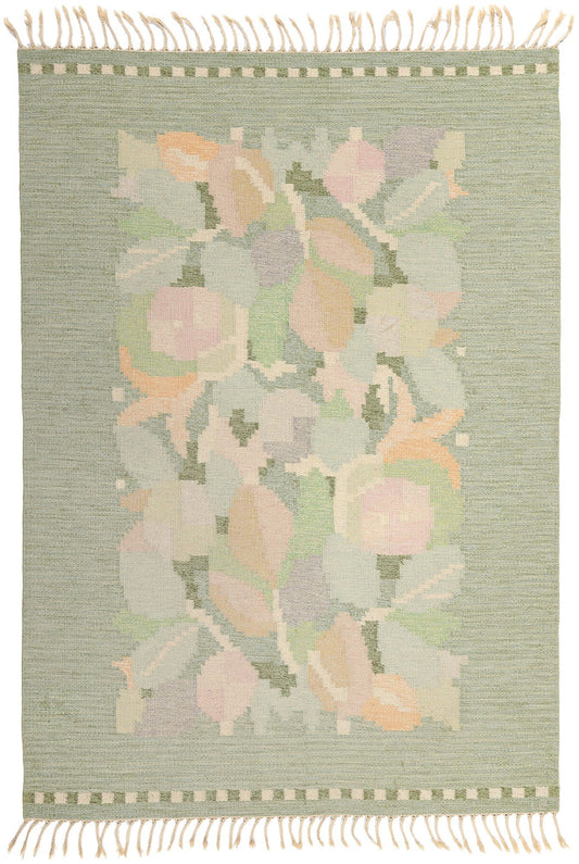 5 x 8 Ingegerd Silow Vintage Swedish Rollakan Rug 78836
