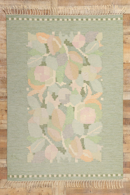 5 x 8 Ingegerd Silow Vintage Swedish Rollakan Rug 78836