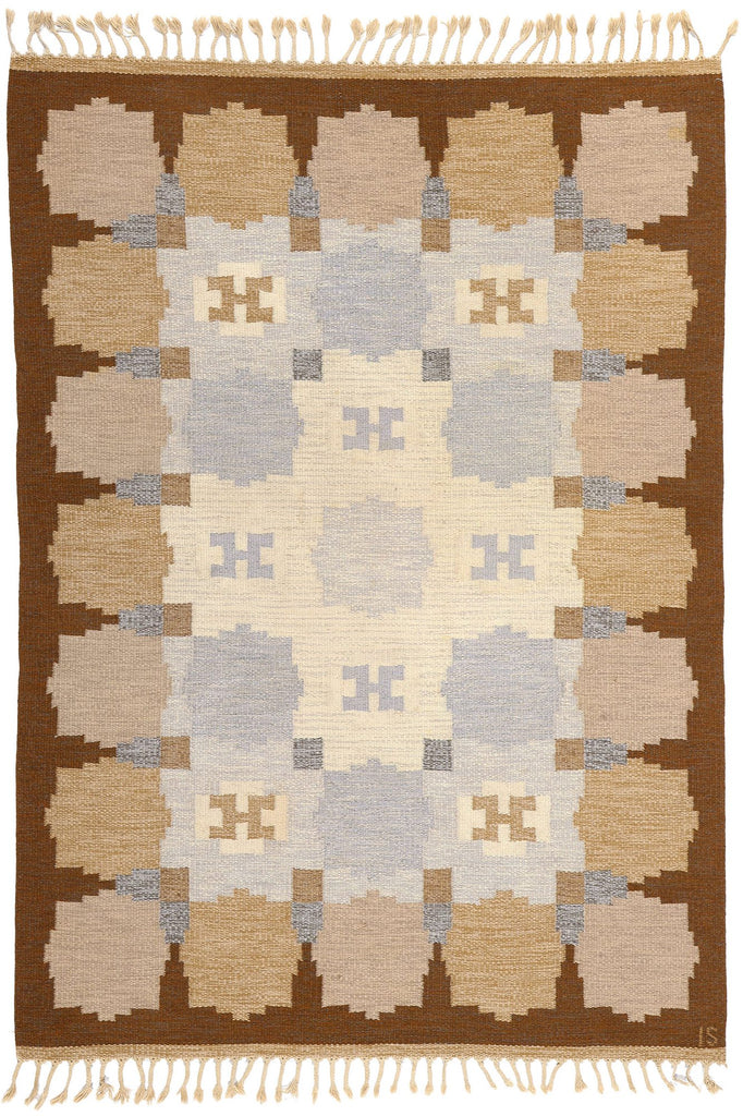 5 x 8 Ingegerd Silow Vintage Swedish Rollakan Rug 78815