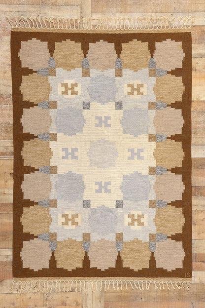 5 x 8 Ingegerd Silow Vintage Swedish Rollakan Rug 78815