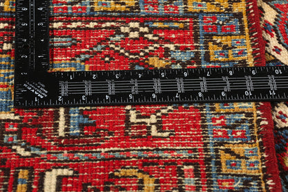 7 x 9 Antique Ivory Persian Dragon Serapi Heriz Rug 78768