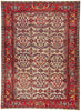 7 x 9 Antique Ivory Persian Dragon Serapi Heriz Rug 78768