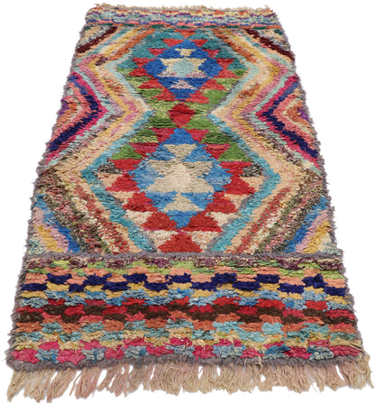 3 x 6 Vintage Boucherouite Moroccan Rug 21583