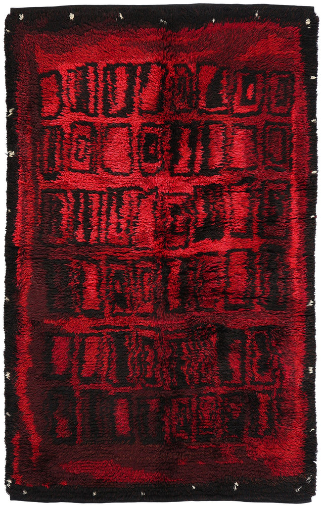 4 x 7 Vintage Finnish Rya Ryijy Rug 78469