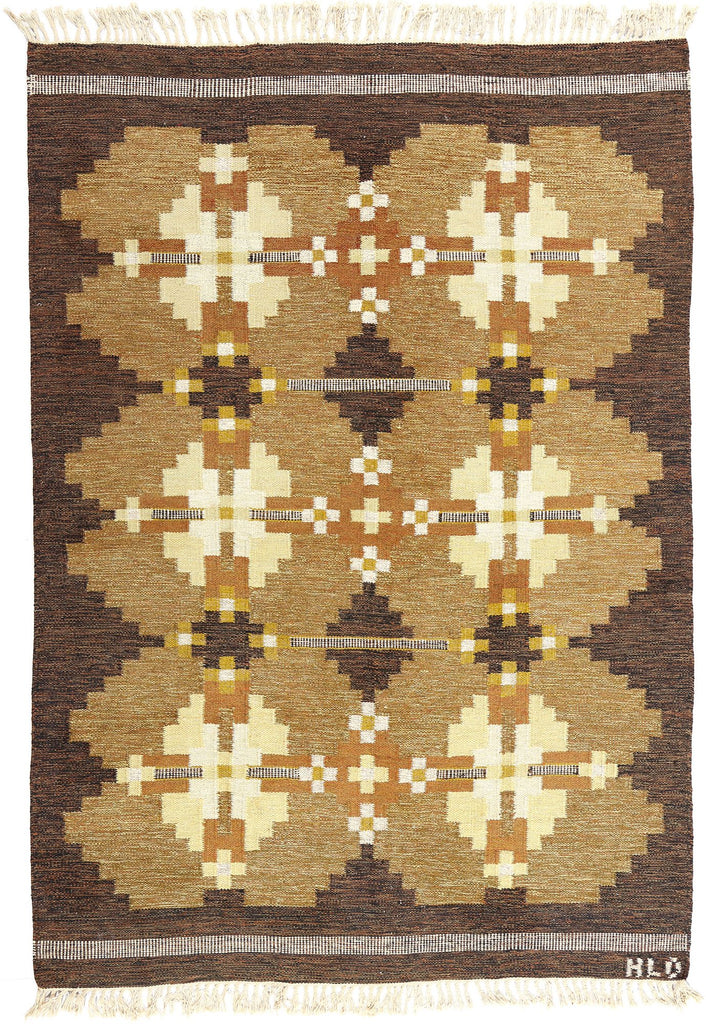 6 x 9 Kullaberg HLO Vintage Swedish Rollakan Rug 78834