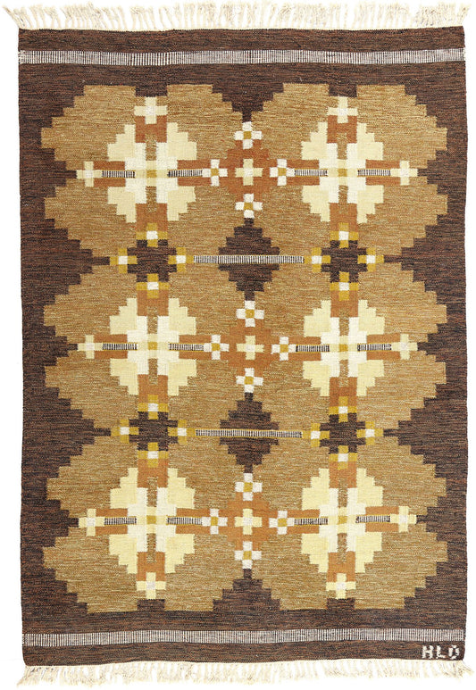 6 x 9 Kullaberg HLO Vintage Swedish Rollakan Rug 78834