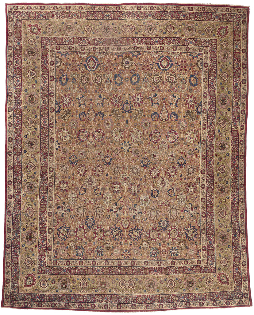 14 x 17 Antique Brown Persian Kermanshah Rug 74298