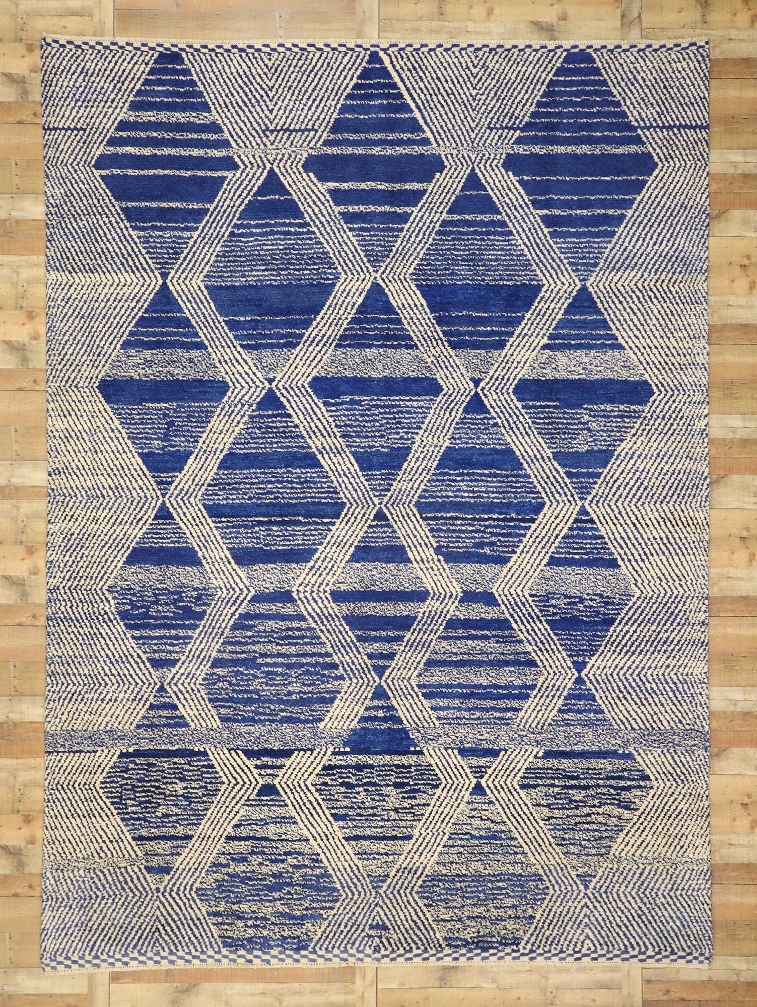 10 x 14 Large Blue Moroccan Rug 80563