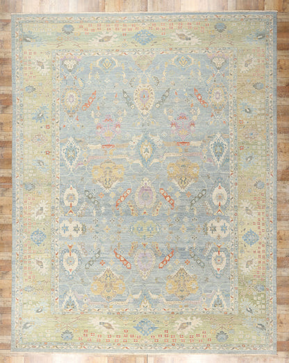 13 x 17 Modern Light Blue Persian Sultanabad Rug 61292