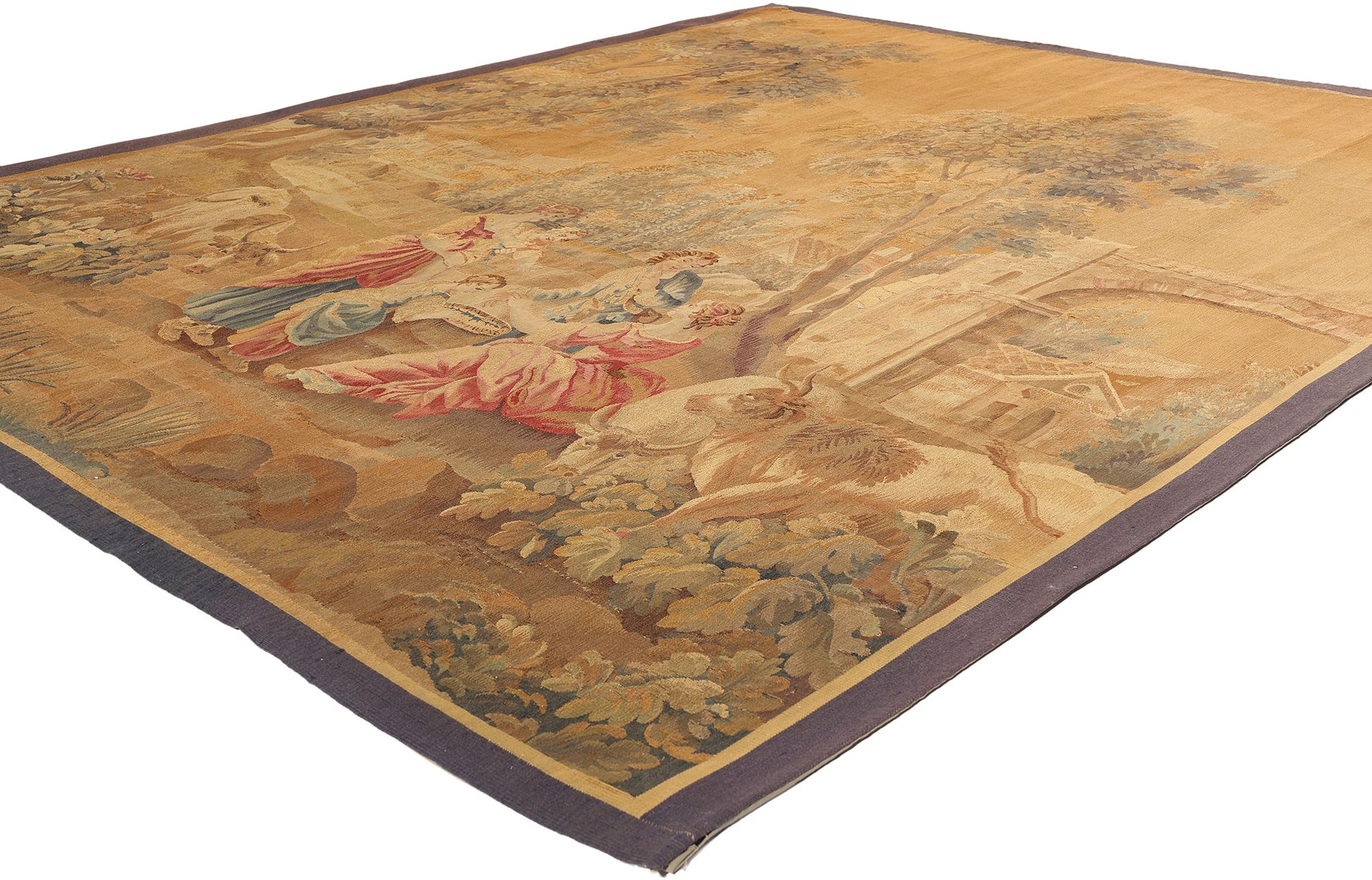 7 x 9 Antique French Aubusson Tapestry 73625