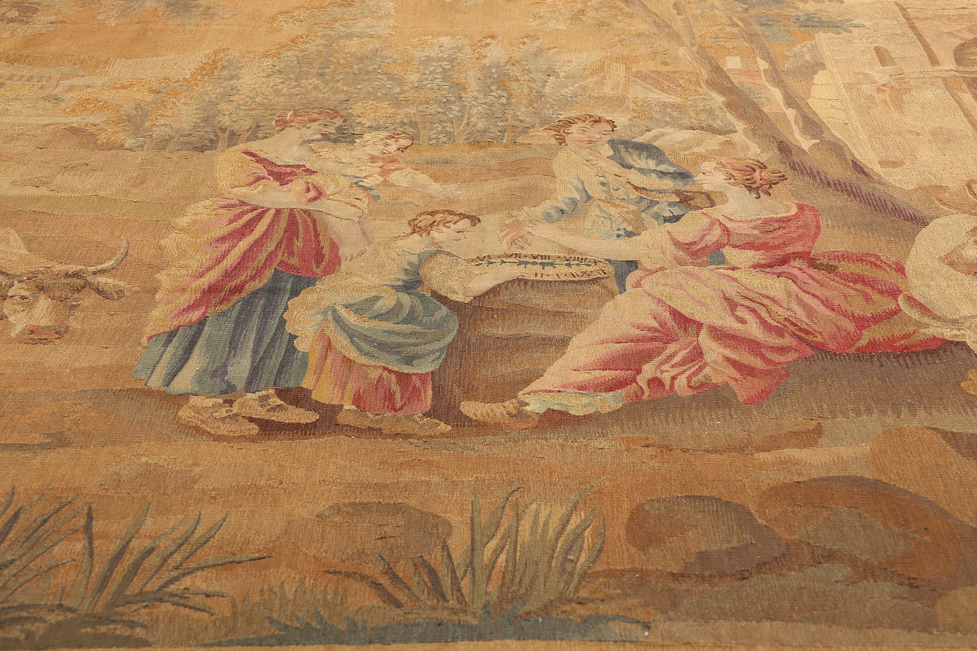 7 x 9 Antique French Aubusson Tapestry 73625