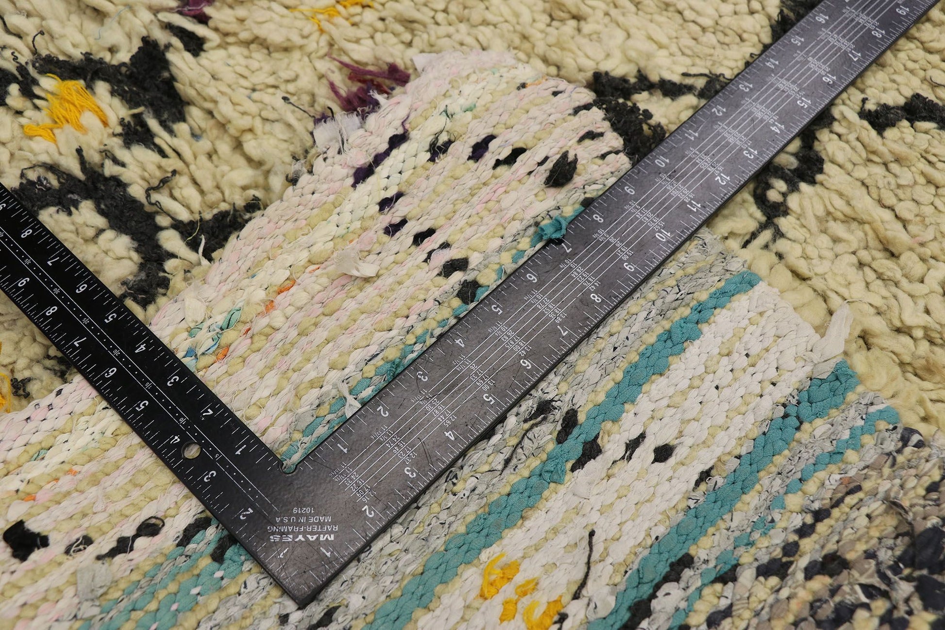 3 x 6 Vintage Boucherouite Moroccan Rug 21594