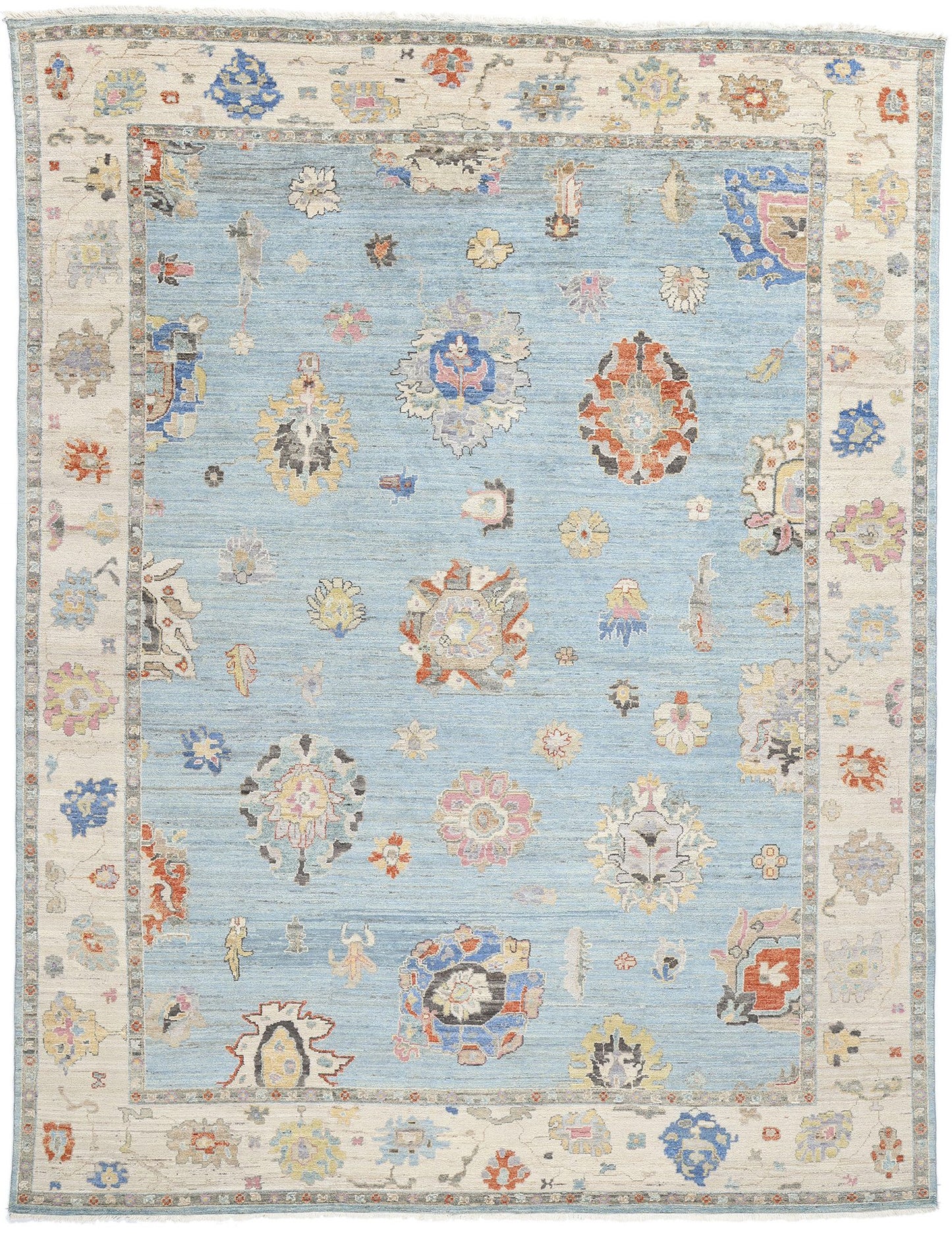 9 x 12 Modern Light Blue Oushak Rug 31057