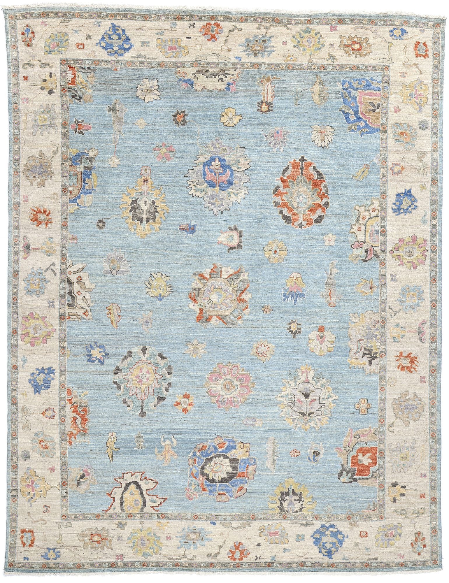 9 x 12 Modern Light Blue Oushak Rug 31057