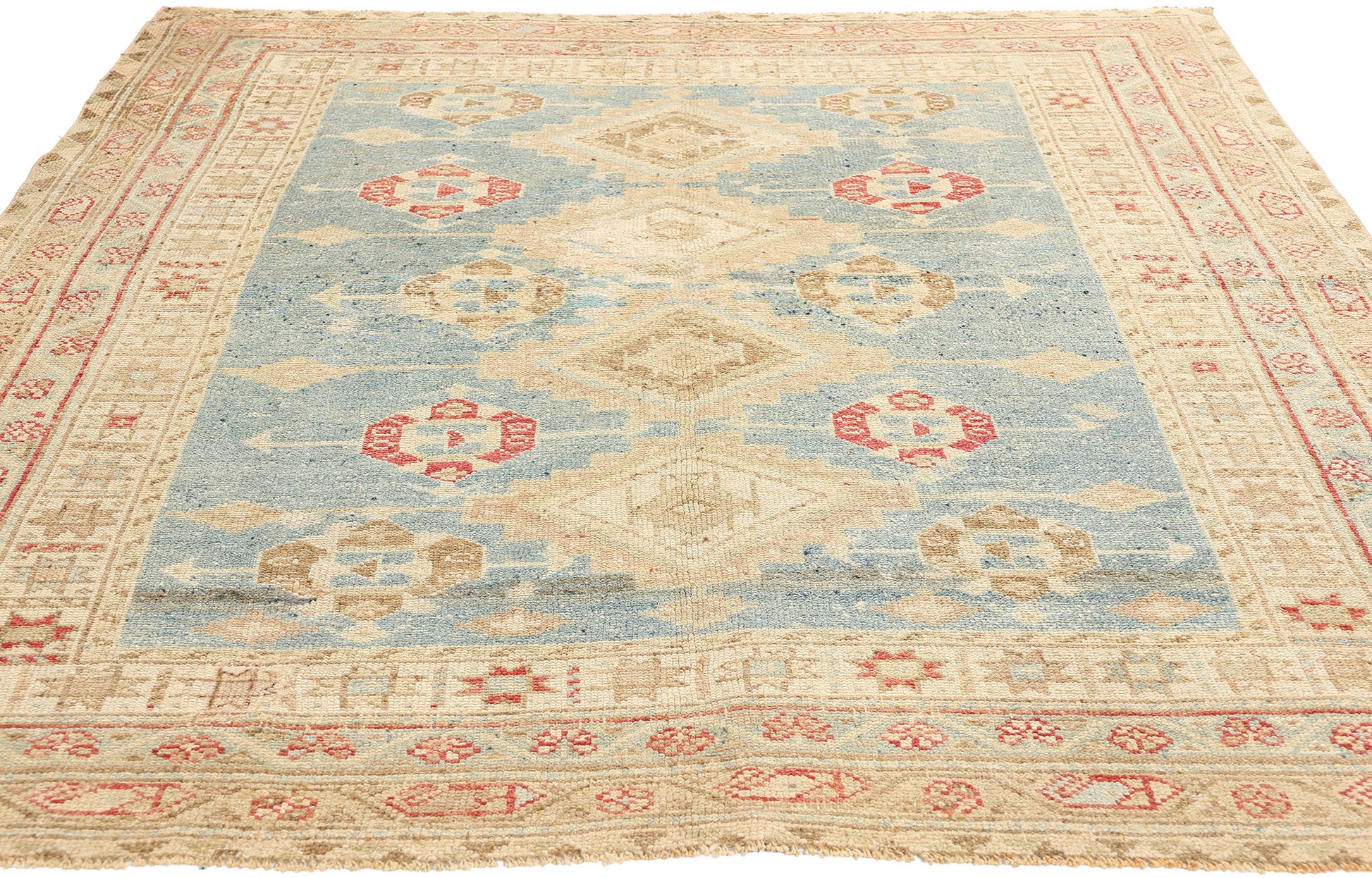 5 x 7 Antique Light Blue Persian Shiraz Rug 53770