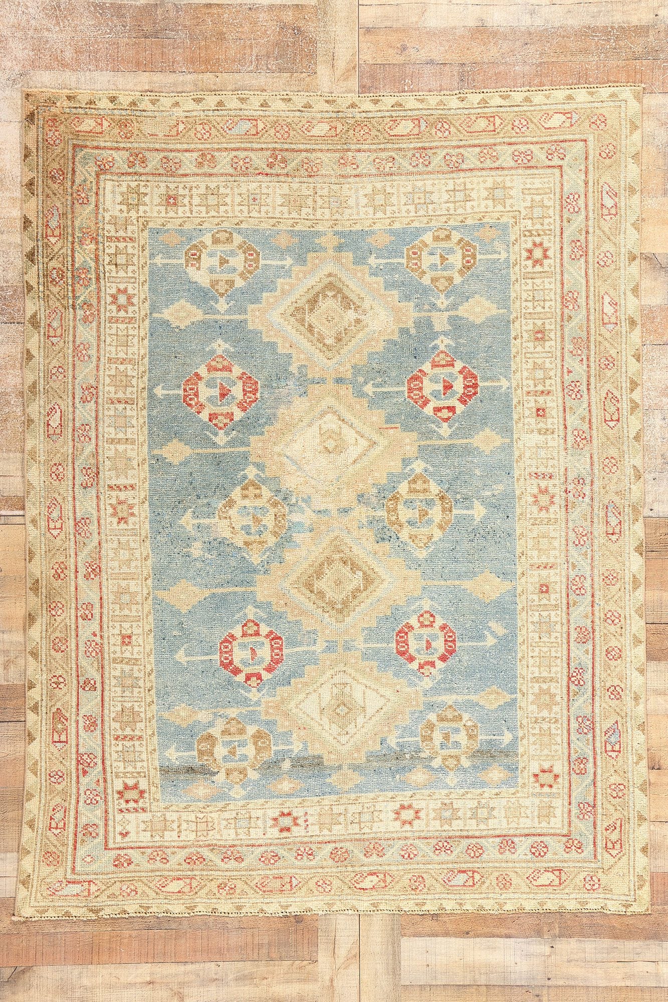 5 x 7 Antique Light Blue Persian Shiraz Rug 53770