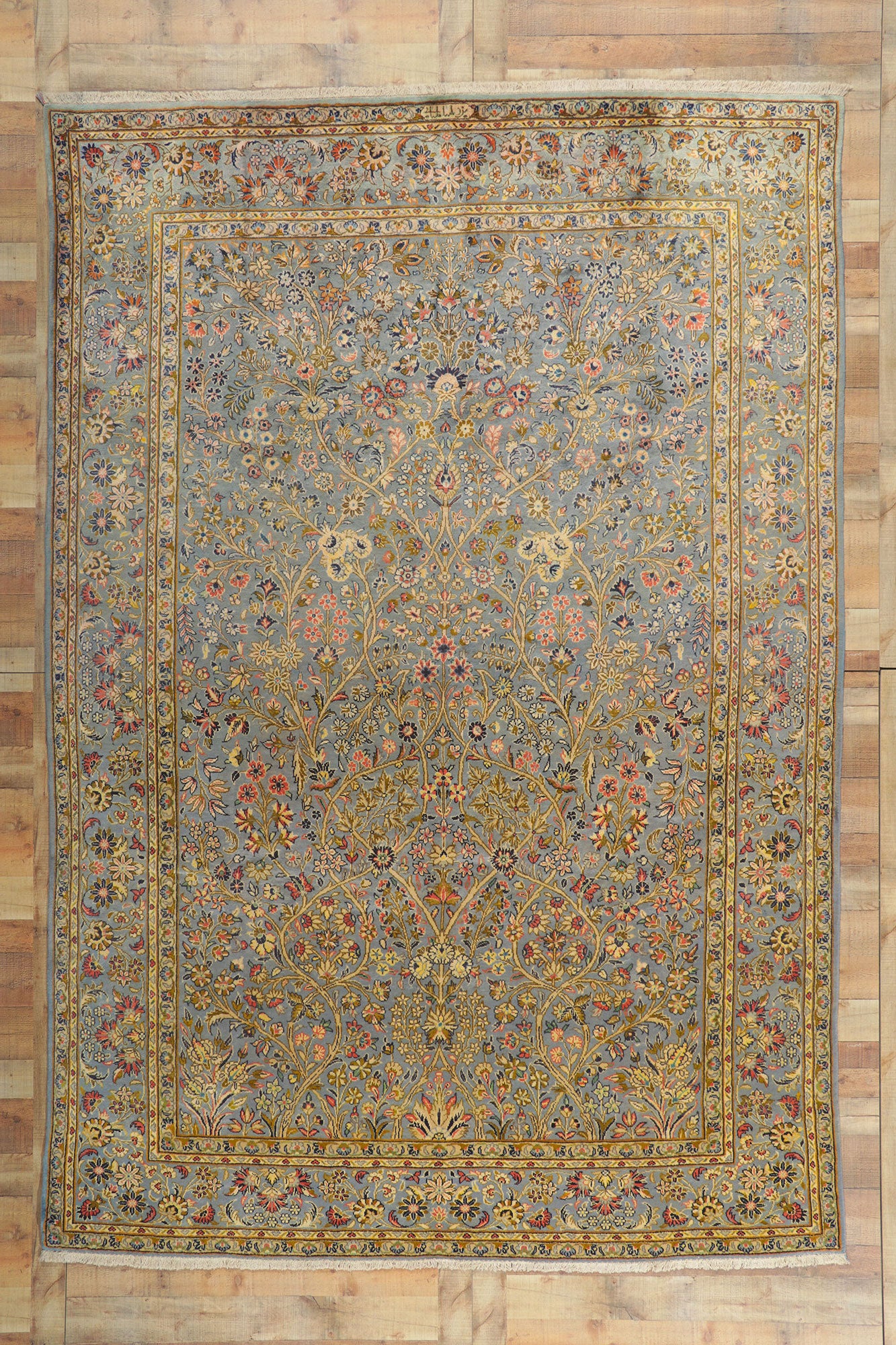 8 x 12 Vintage Persian Kashan Rug 61037