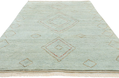 5 x 10 Mint Whisper Diamonds Modern Moroccan Rug 31315