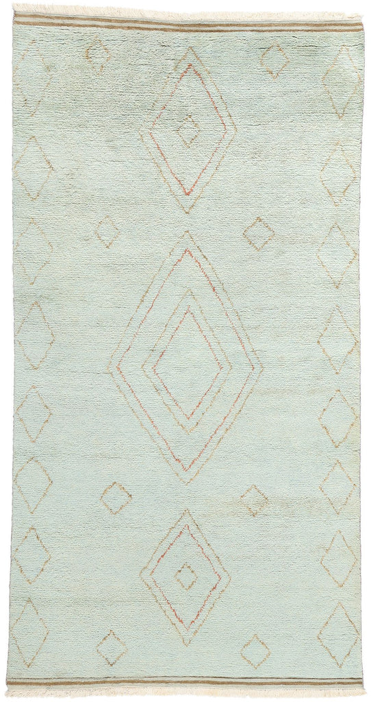 5 x 10 Mint Whisper Diamonds Modern Moroccan Rug 31315