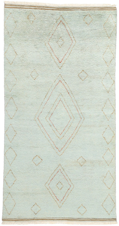 5 x 10 Mint Whisper Diamonds Modern Moroccan Rug 31315