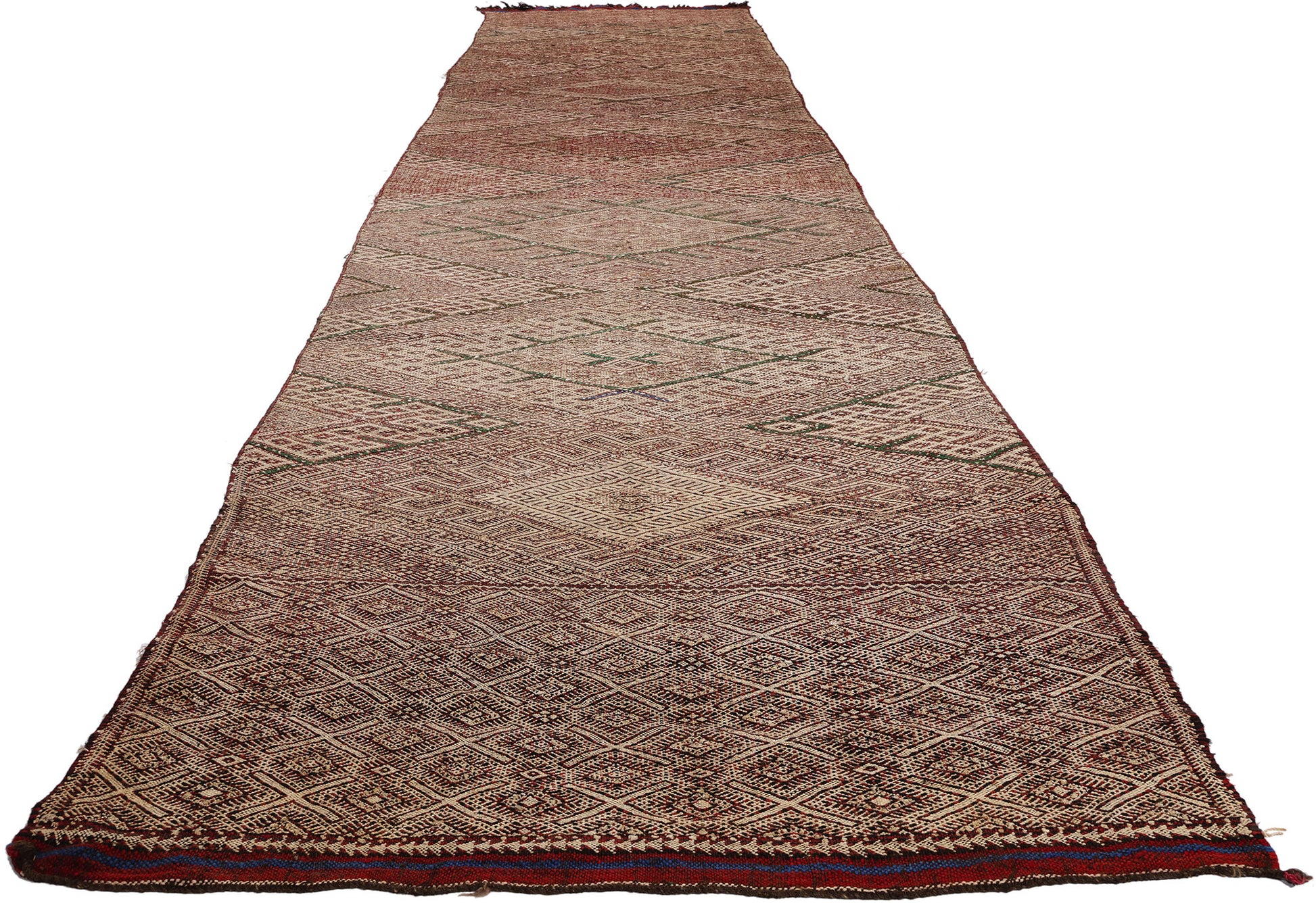 3 x 18 Vintage Zemmour Moroccan Kilim Rug 21843