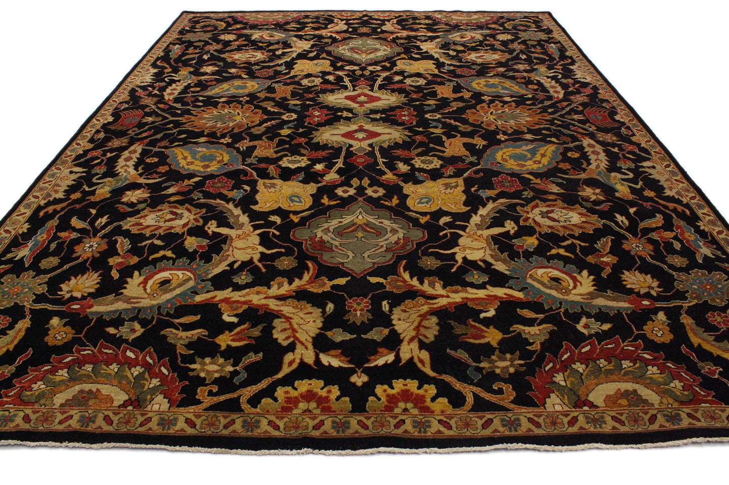 9 x 12 Black Indian Mahal Rug 30173