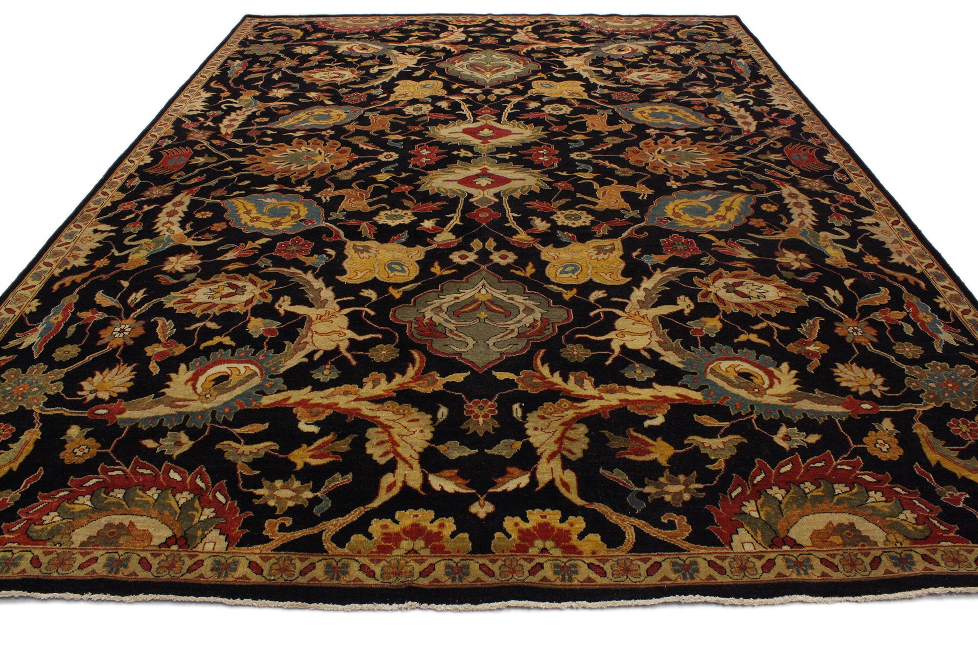 9 x 12 Black Indian Mahal Rug 30173