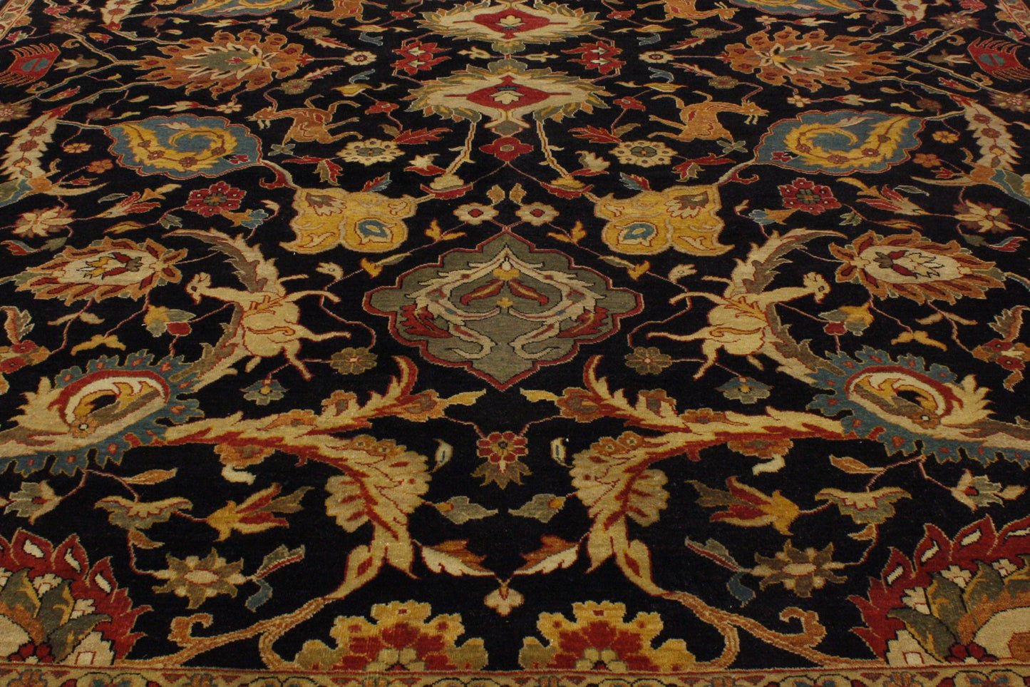 9 x 12 Black Indian Mahal Rug 30173