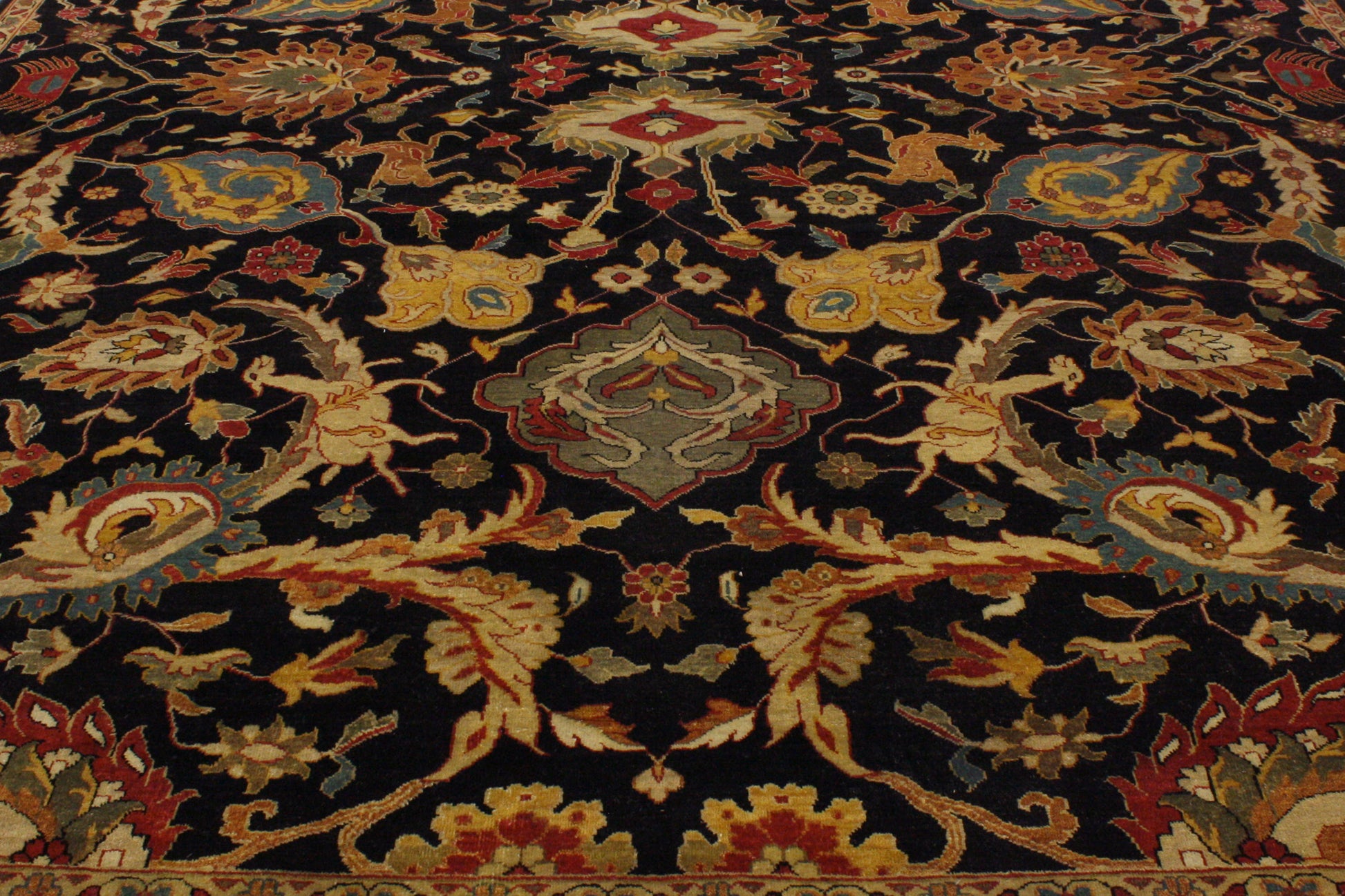 9 x 12 Black Indian Mahal Rug 30173