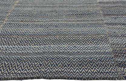 8 x 10 Modern Blue Earth-Tone Chevron Kilim Rug 81103