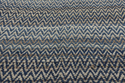 8 x 10 Modern Blue Earth-Tone Chevron Kilim Rug 81103