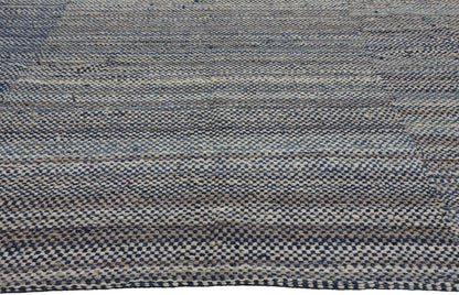 9 x 12 Modern Blue Earth-Tone Kilim Rug 81098