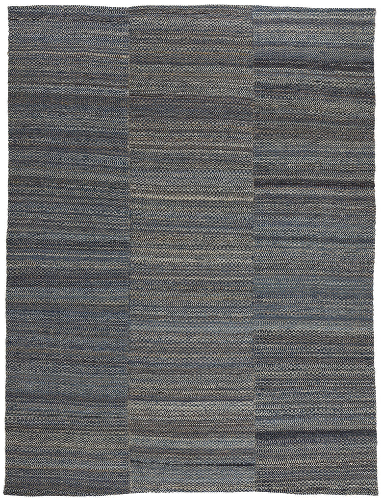 9 x 12 Modern Blue Earth-Tone Diamond Kilim Rug 81099