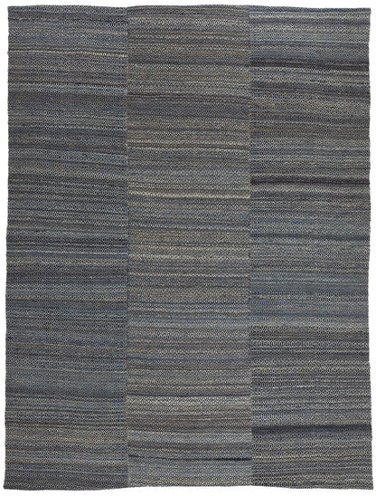 9 x 12 Modern Blue Earth-Tone Diamond Kilim Rug 81099