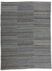 9 x 12 Modern Blue Earth-Tone Geometric Kilim Rug 81102