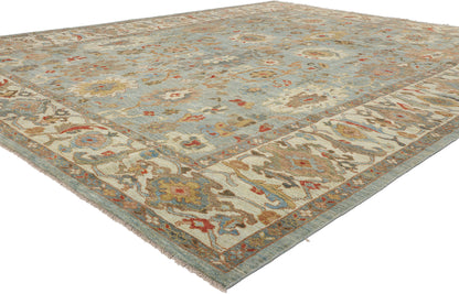 11 x 14 Modern Blue Persian Sultanabad Rug 61285