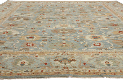 13 x 16 Modern Blue Persian Sultanabad Rug 61279