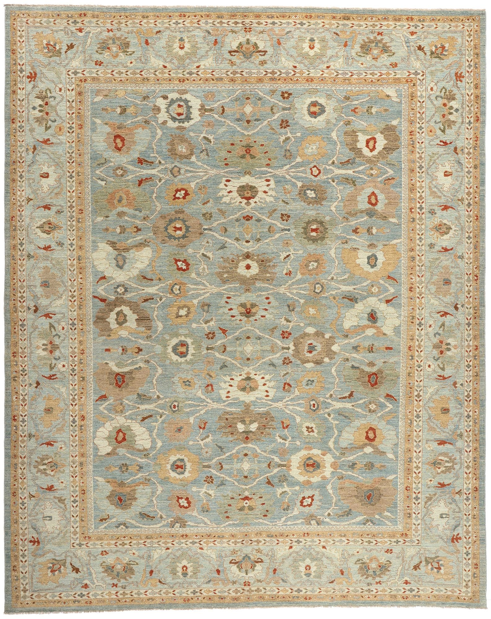 13 x 16 Modern Blue Persian Sultanabad Rug 61279