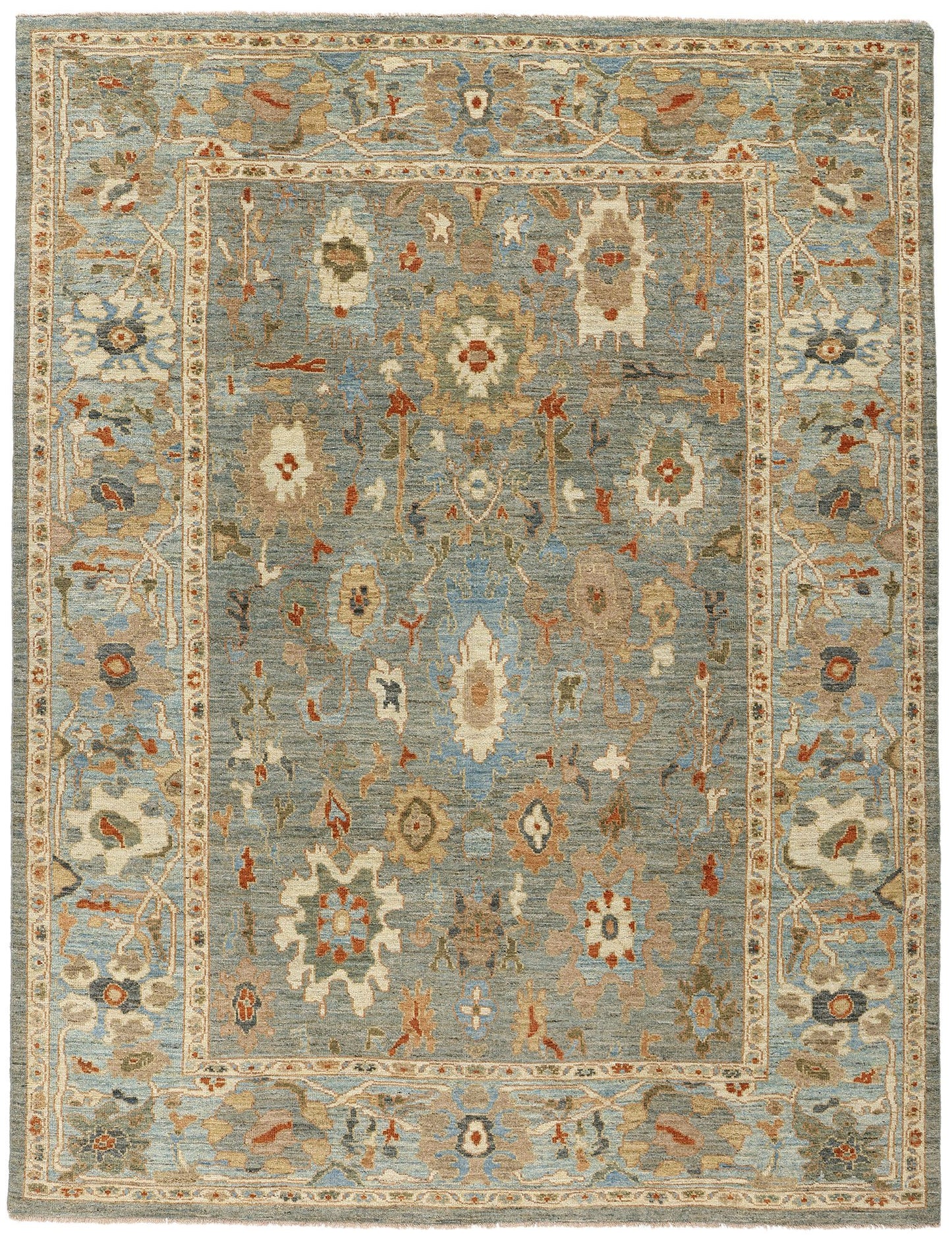 8 x 11 Modern Blue Persian Sultanabad Rug 61284