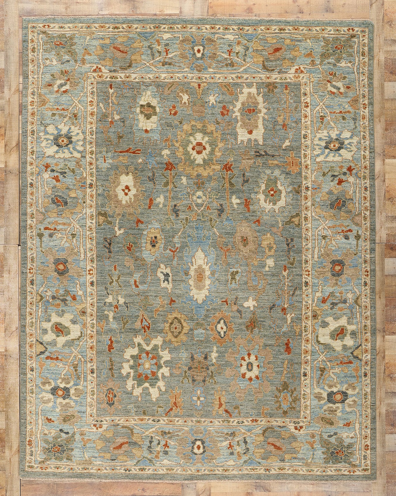 8 x 11 Modern Blue Persian Sultanabad Rug 61284