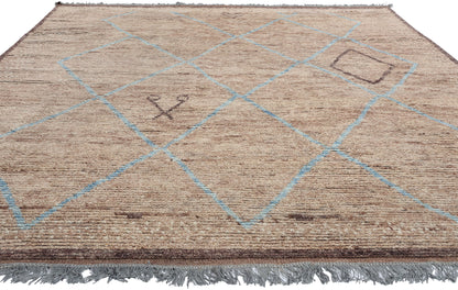 8 x 11 Modern Earth-Tone Moroccan Trellis Rug 31201