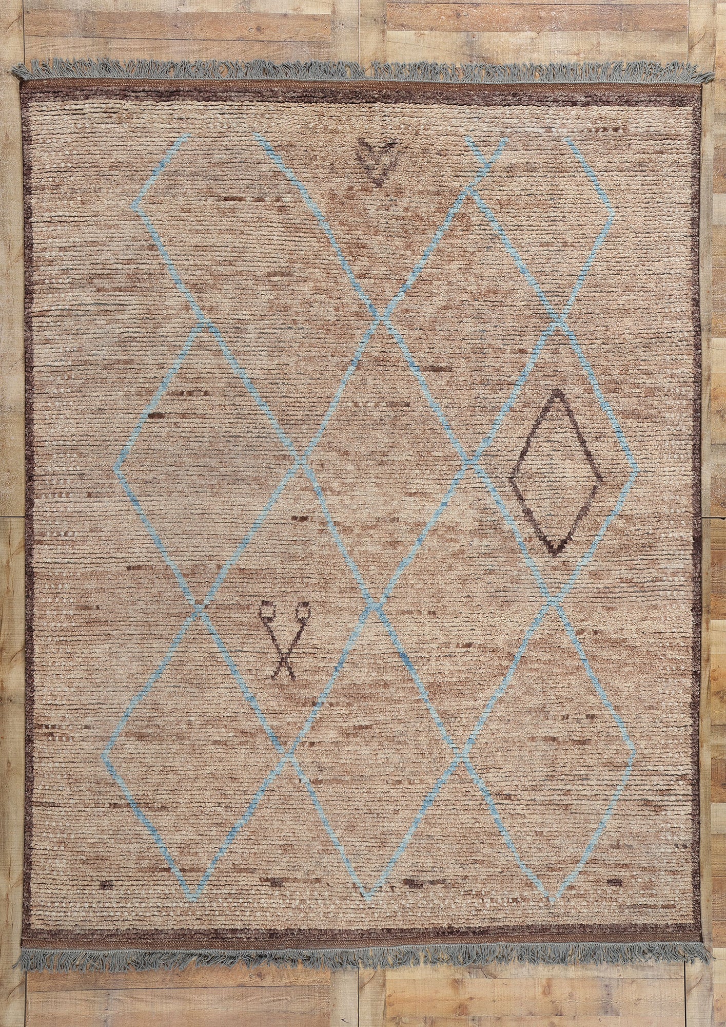 8 x 11 Modern Earth-Tone Moroccan Trellis Rug 31201