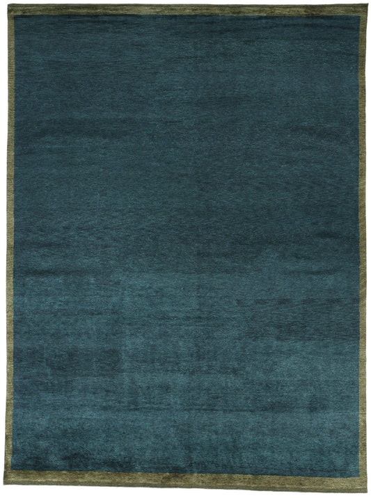 9 x 12 Modern Dark Teal Moroccan Rug 31326
